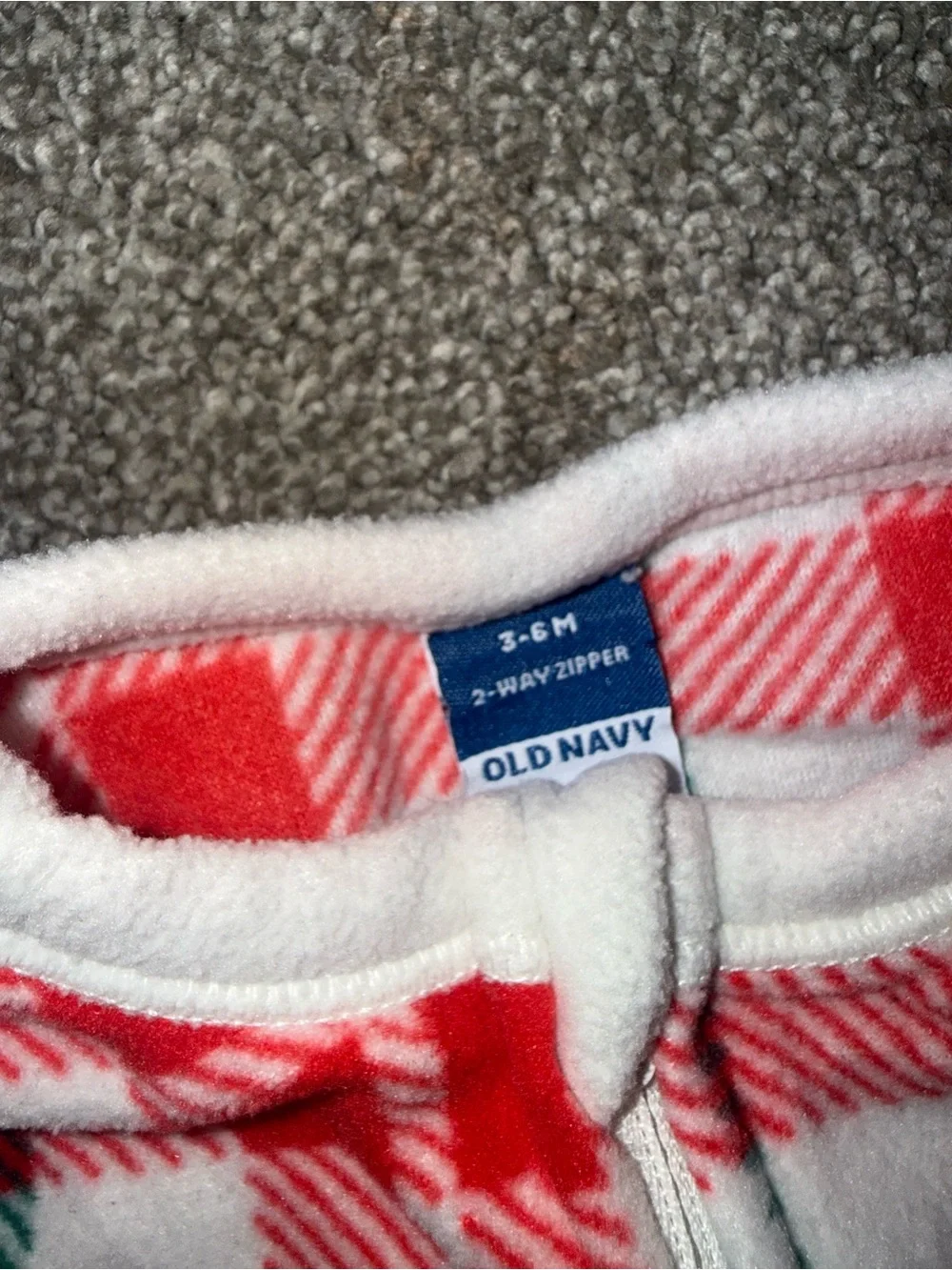 Old Navy Red, White & Green Plaid Footed One-Piece